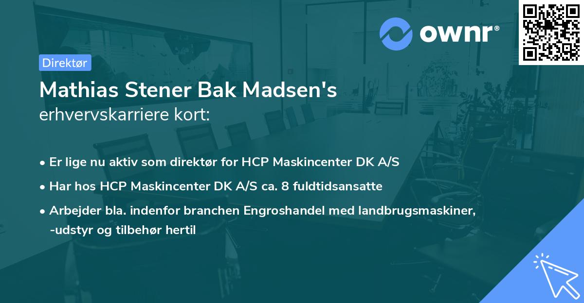 Mathias Stener Bak Madsen's erhvervskarriere kort