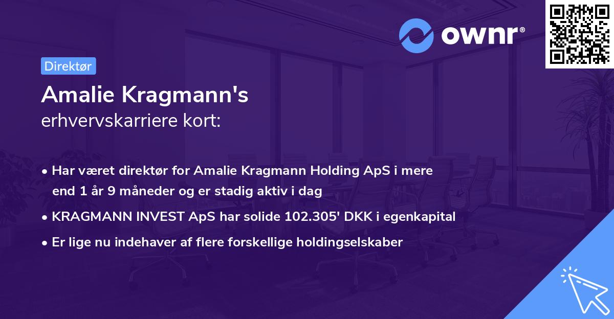 Amalie Kragmann's erhvervskarriere kort