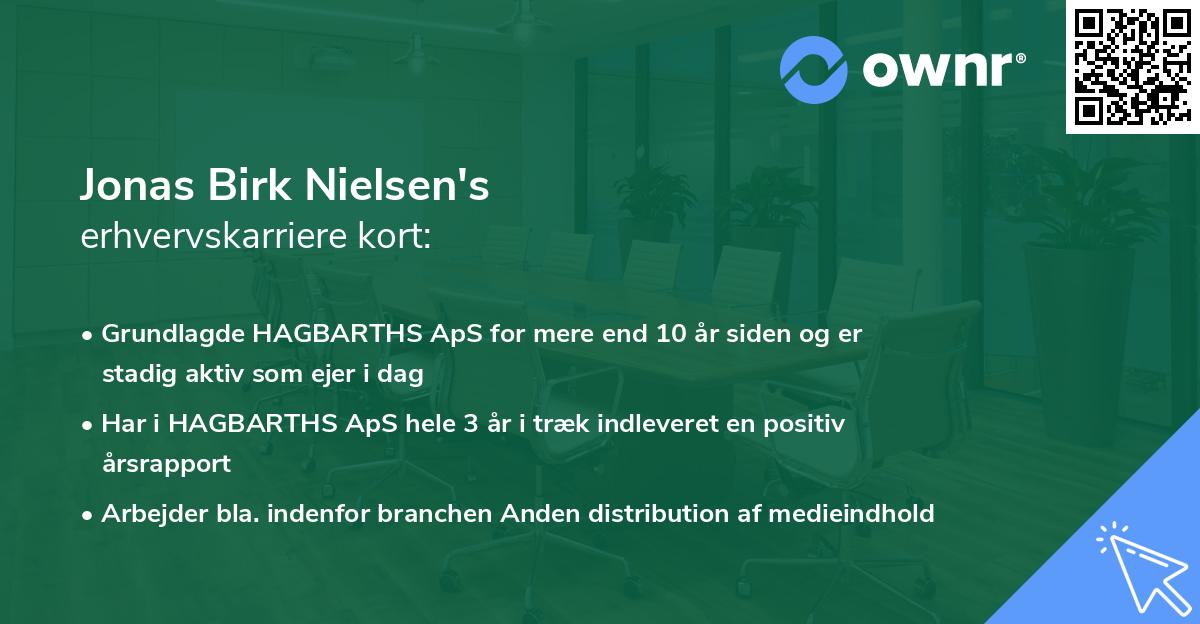 Jonas Birk Nielsen's erhvervskarriere kort