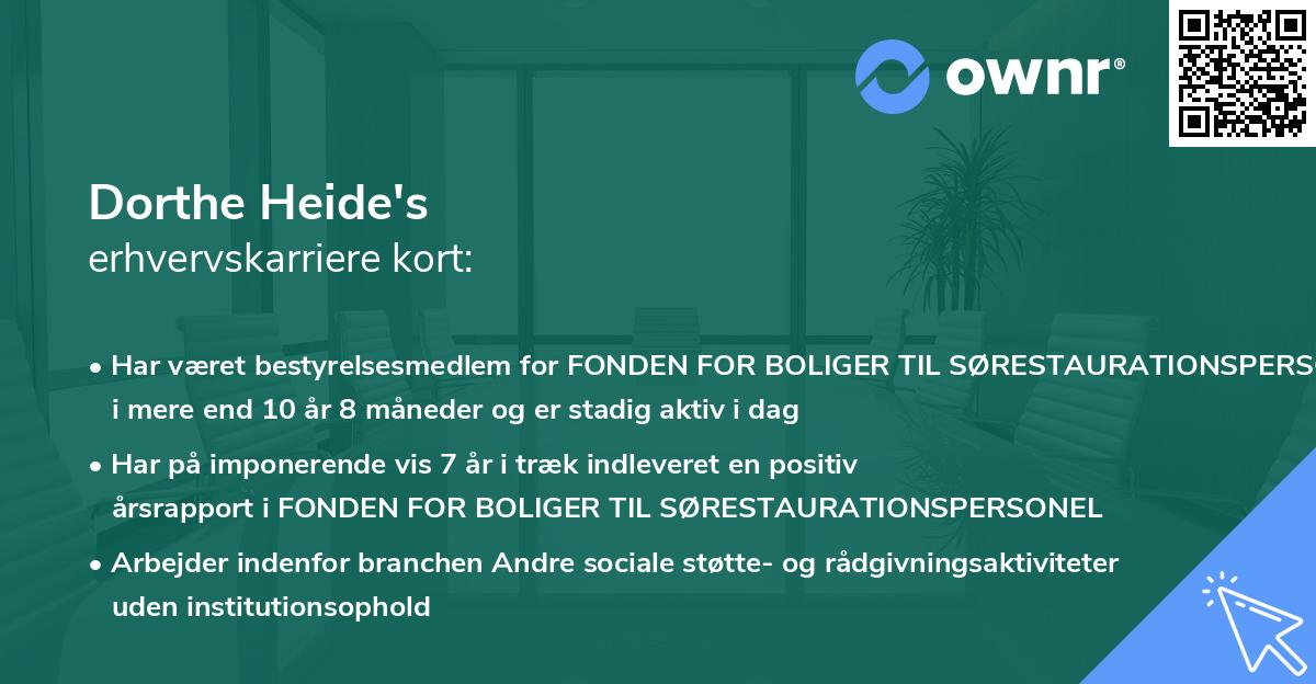 Dorthe Heide's erhvervskarriere kort