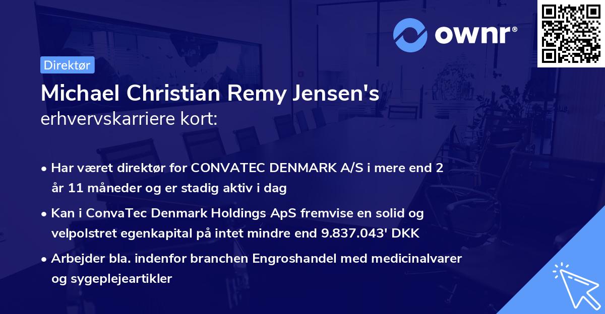 Michael Christian Remy Jensen's erhvervskarriere kort