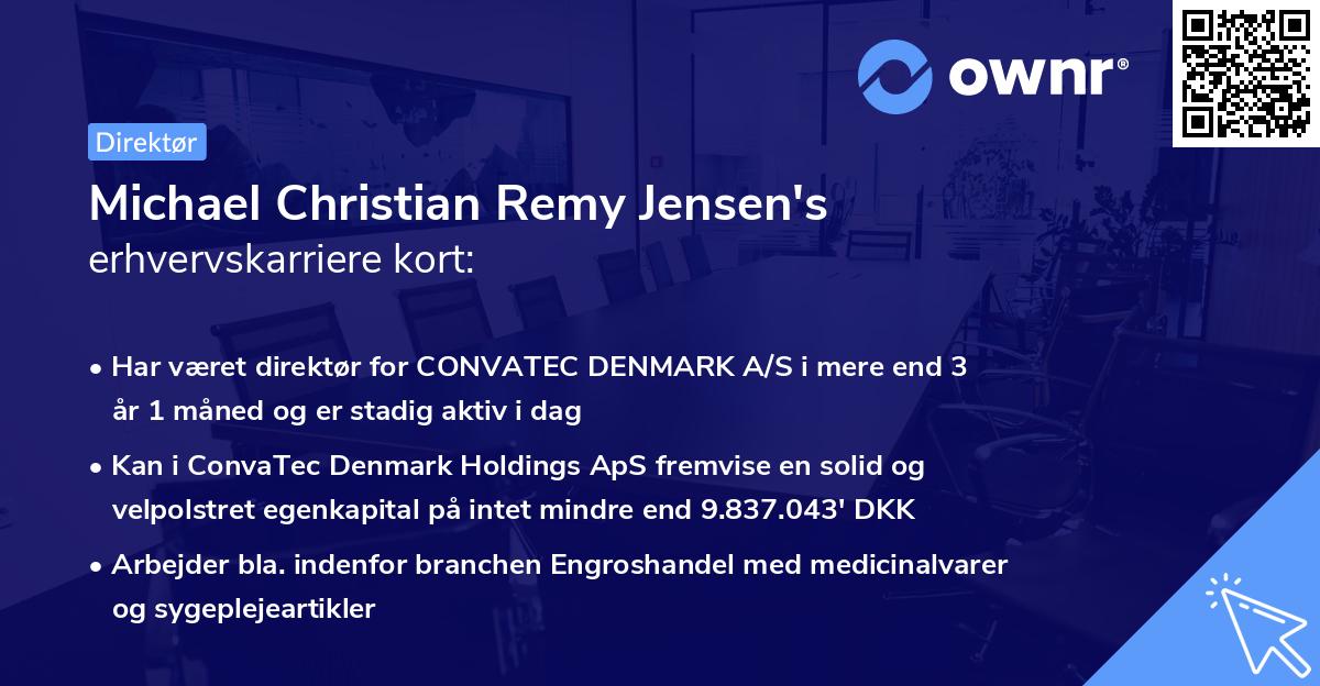 Michael Christian Remy Jensen's erhvervskarriere kort