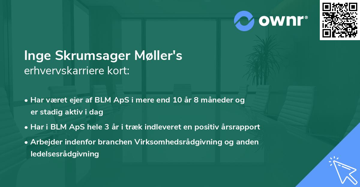 Inge Skrumsager Møller's erhvervskarriere kort