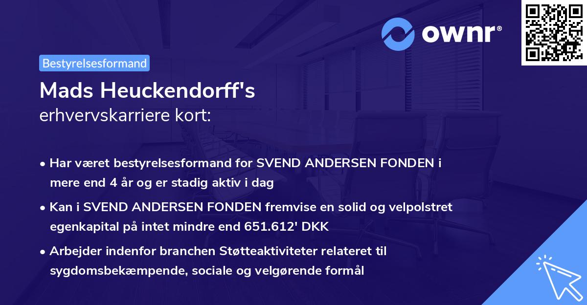 Mads Heuckendorff's erhvervskarriere kort