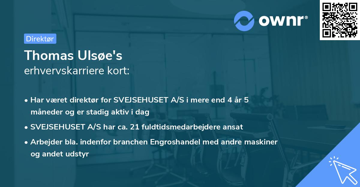 Thomas Ulsøe's erhvervskarriere kort