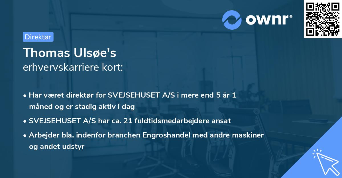 Thomas Ulsøe's erhvervskarriere kort