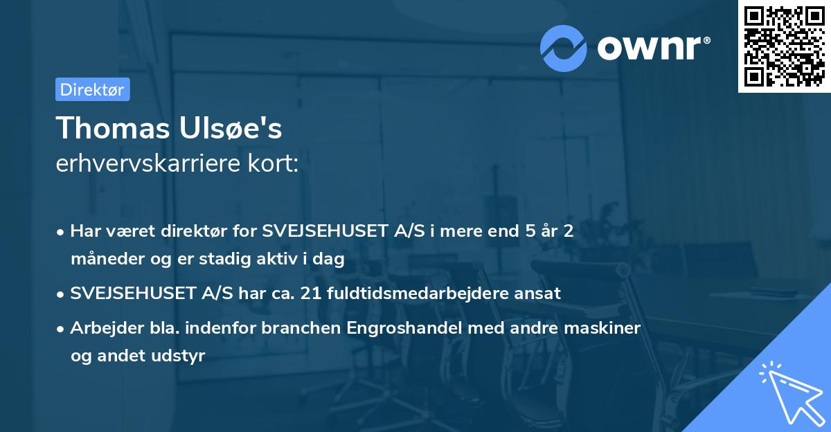 Thomas Ulsøe's erhvervskarriere kort