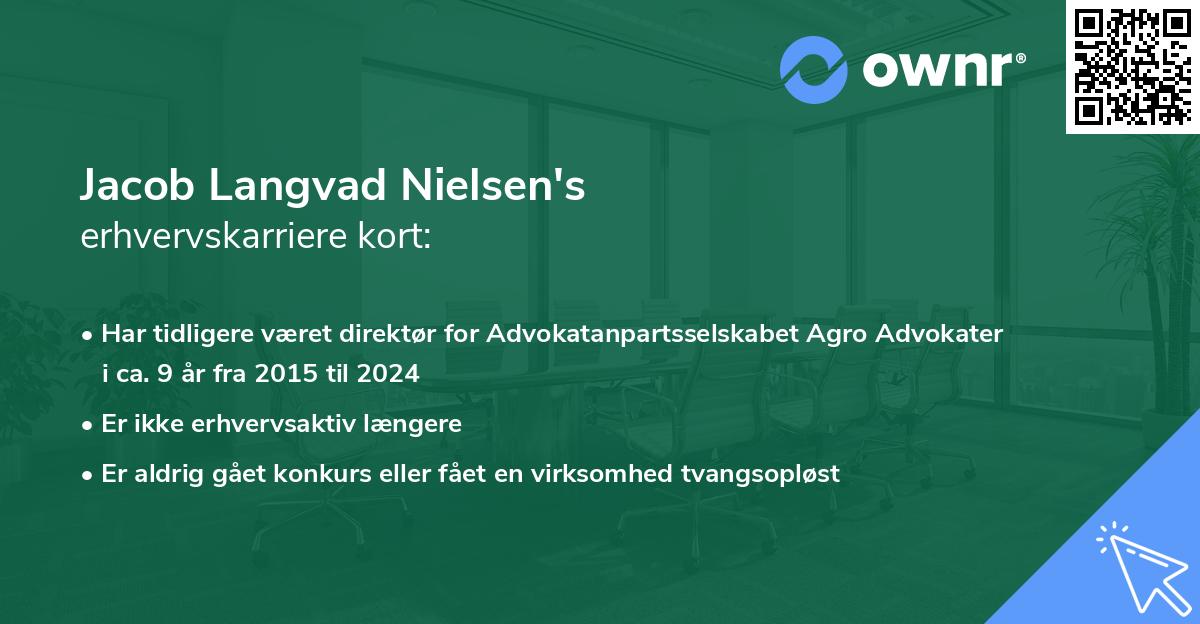 Jacob Langvad Nielsen's erhvervskarriere kort