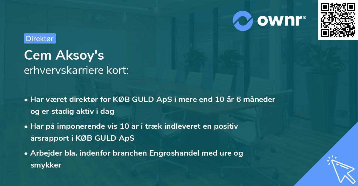 Cem Aksoy's erhvervskarriere kort