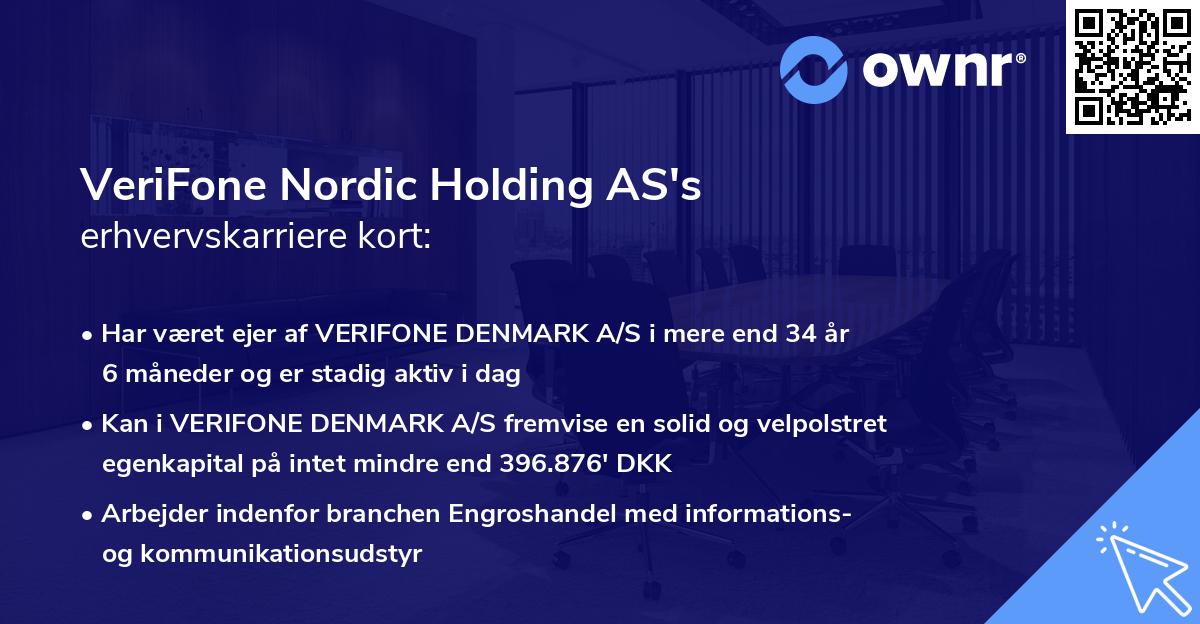 VeriFone Nordic Holding AS's erhvervskarriere kort
