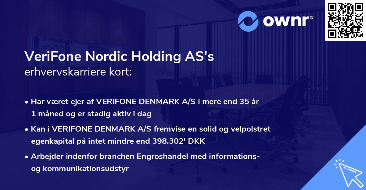 VeriFone Nordic Holding AS's erhvervskarriere kort