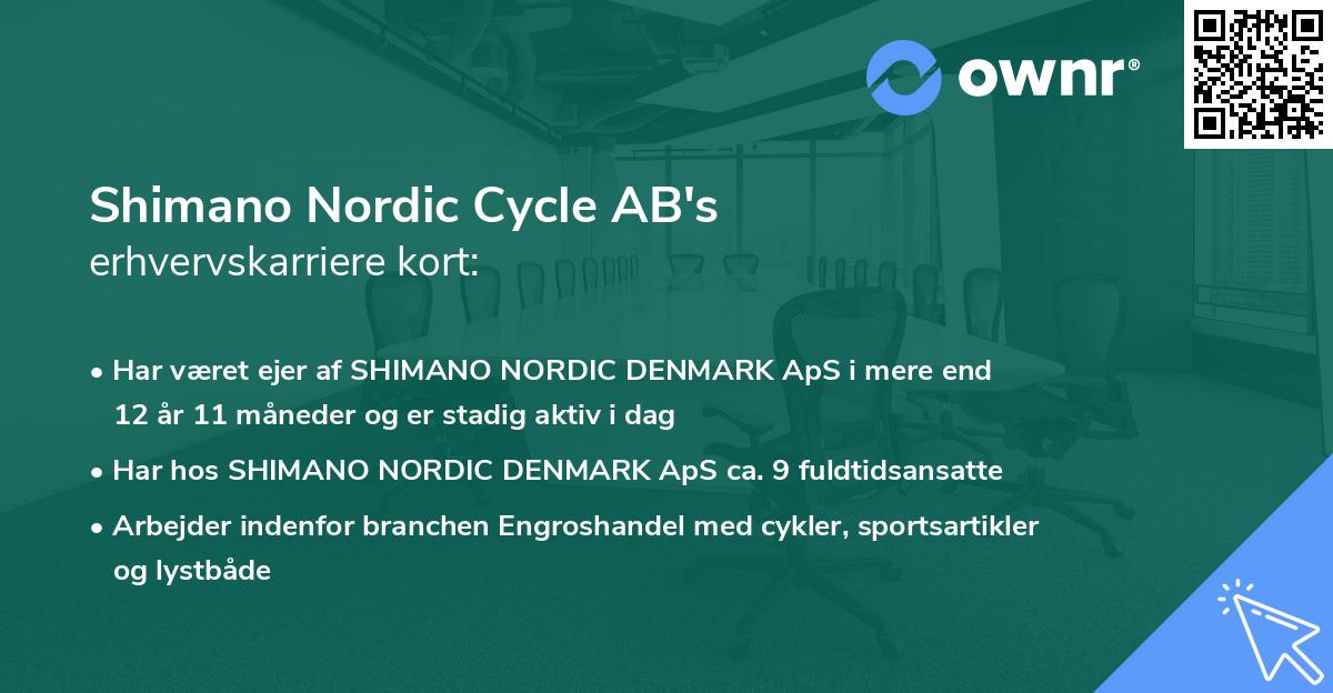 Shimano Nordic Cycle AB's erhvervskarriere kort
