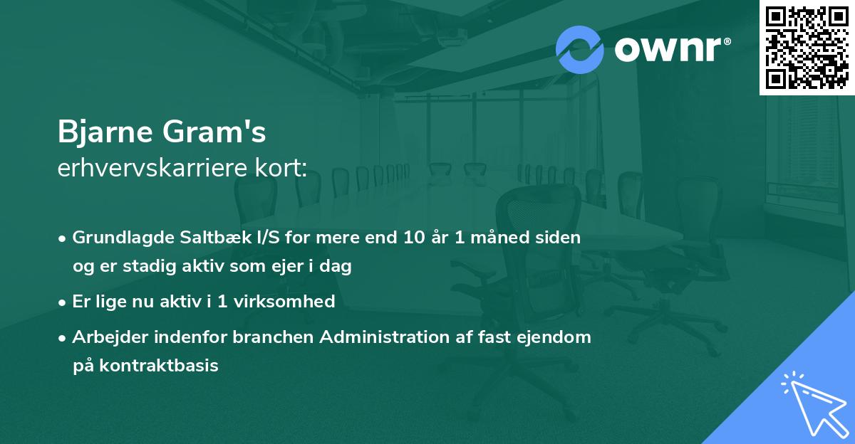 Bjarne Gram's erhvervskarriere kort