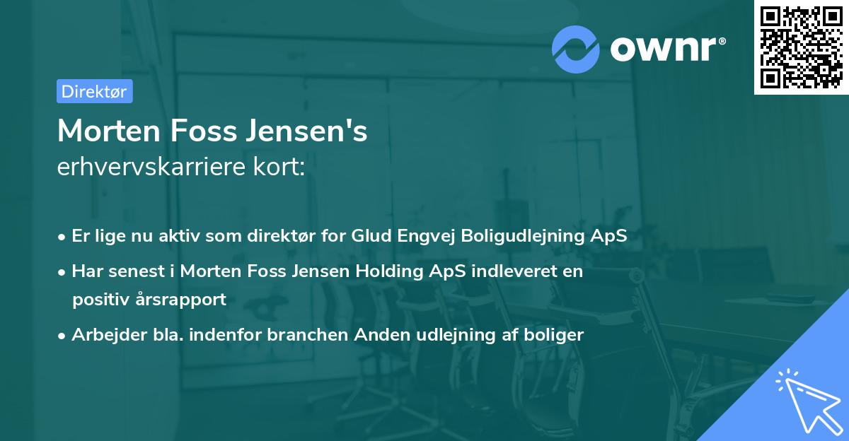 Morten Foss Jensen's erhvervskarriere kort