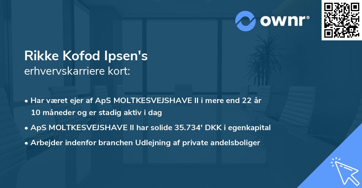 Rikke Kofod Ipsen's erhvervskarriere kort