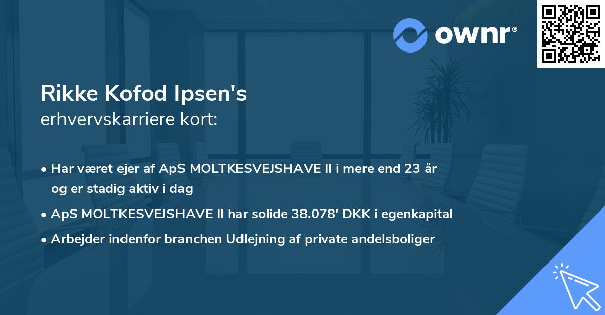 Rikke Kofod Ipsen's erhvervskarriere kort