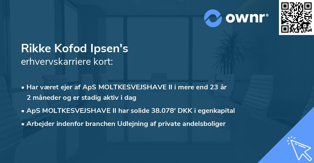 Rikke Kofod Ipsen's erhvervskarriere kort