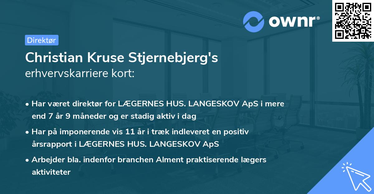 Christian Kruse Stjernebjerg's erhvervskarriere kort