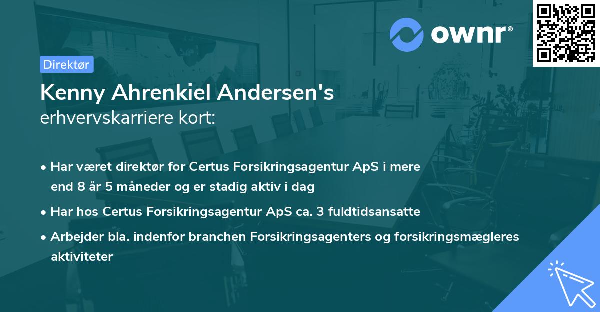 Kenny Ahrenkiel Andersen's erhvervskarriere kort