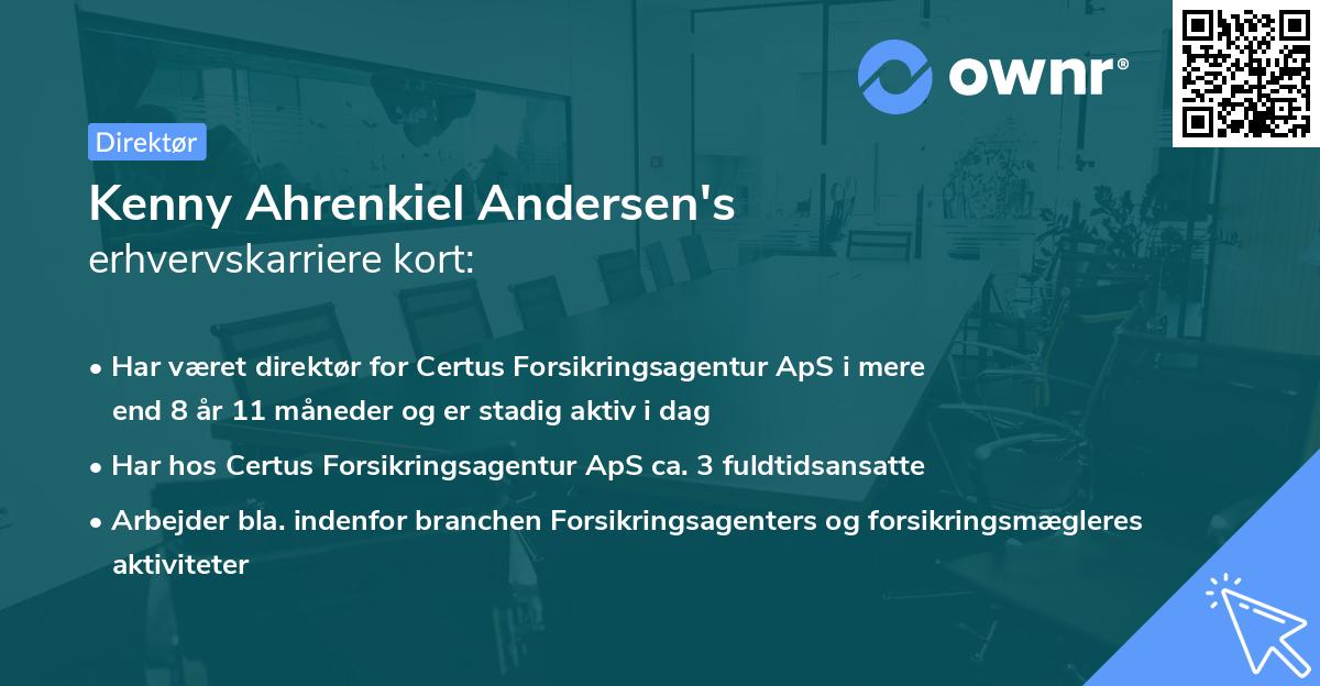 Kenny Ahrenkiel Andersen's erhvervskarriere kort