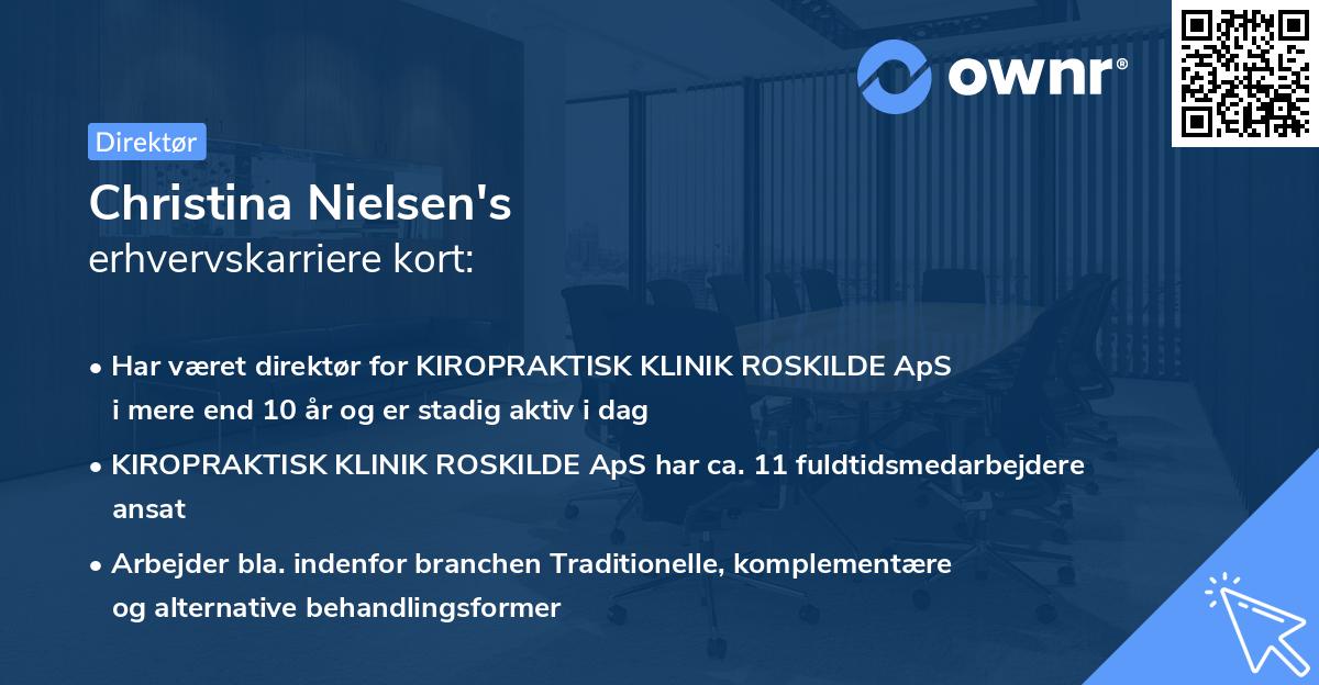 Christina Nielsen's erhvervskarriere kort