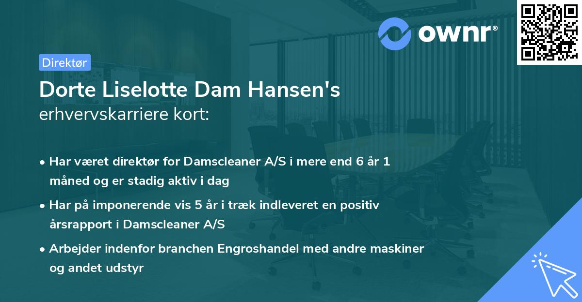 Dorte Liselotte Dam Hansen's erhvervskarriere kort