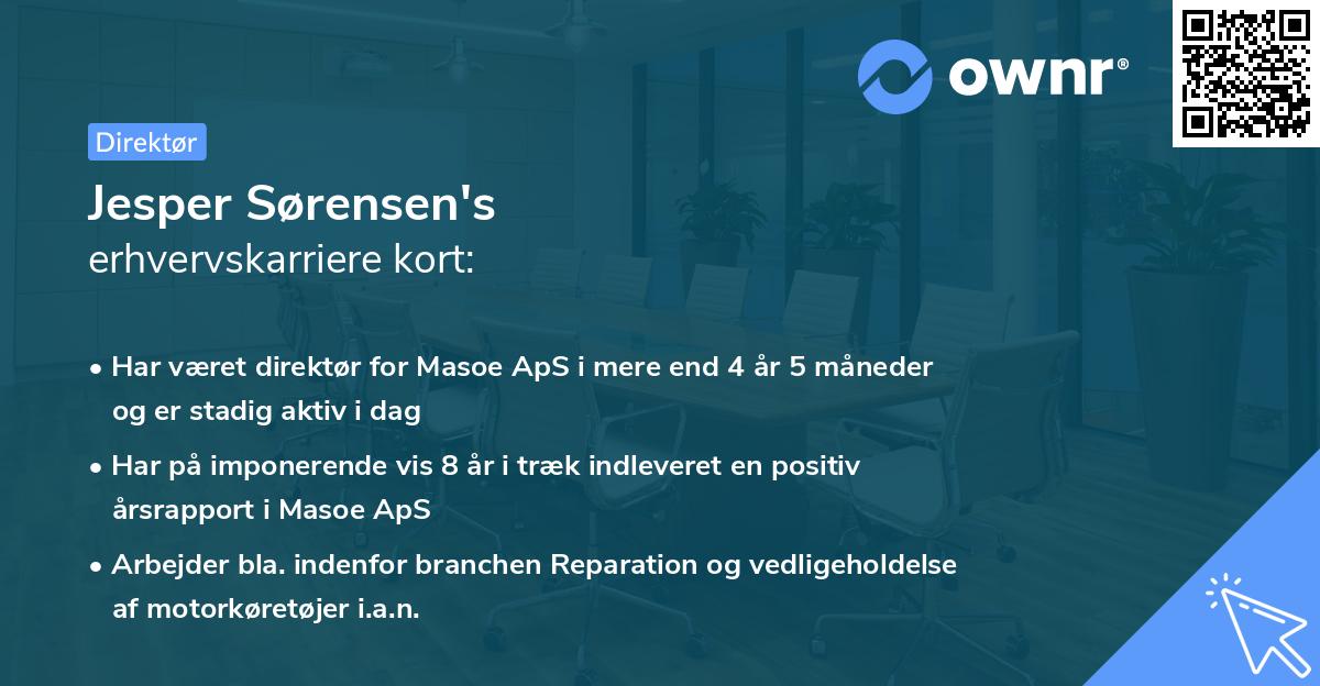Jesper Sørensen's erhvervskarriere kort