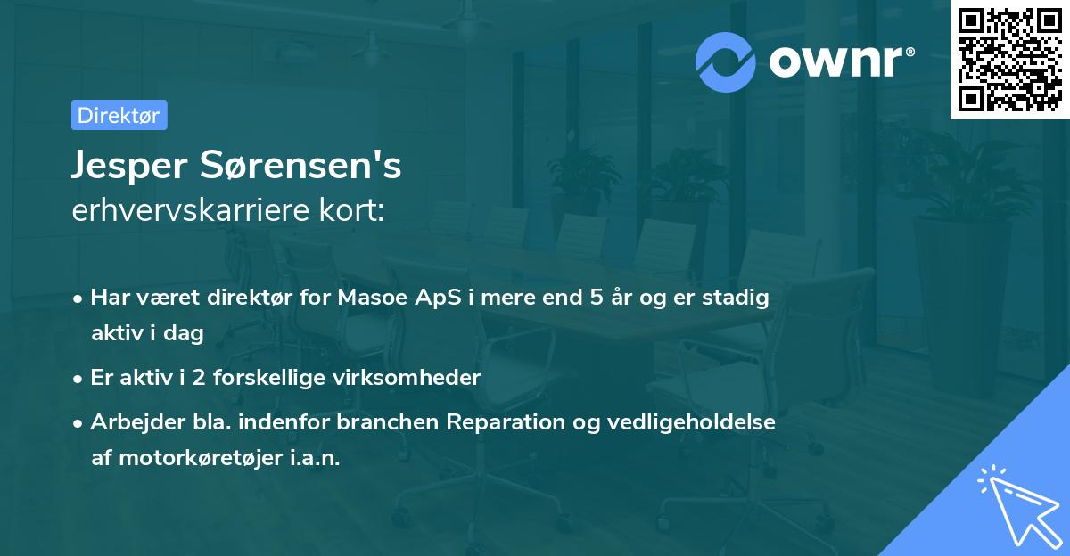 Jesper Sørensen's erhvervskarriere kort