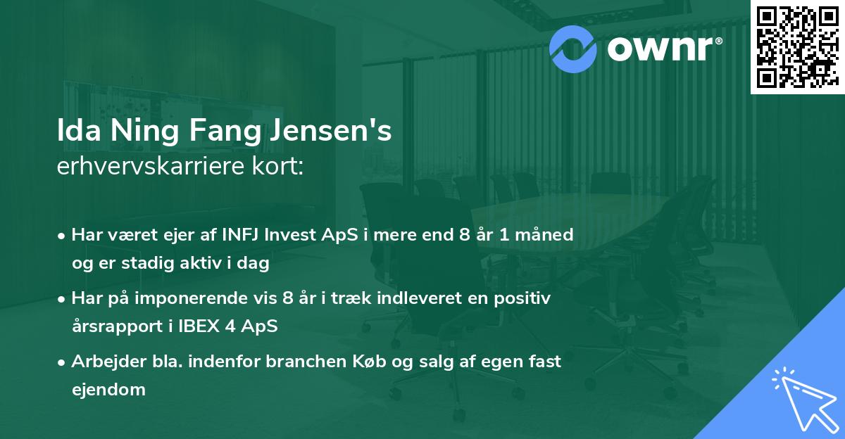 Ida Ning Fang Jensen's erhvervskarriere kort