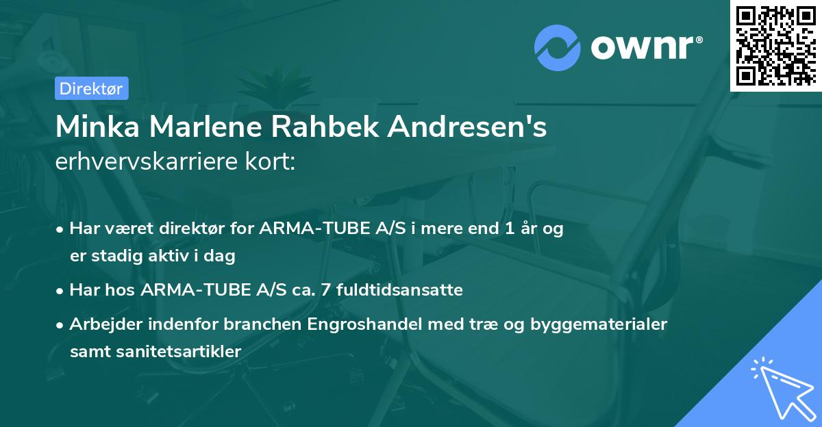 Minka Marlene Rahbek Andresen's erhvervskarriere kort
