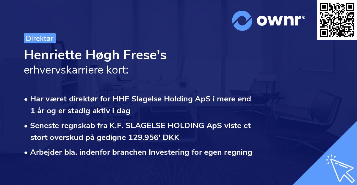Henriette Høgh Frese's erhvervskarriere kort