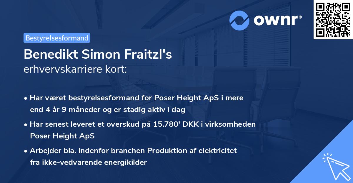 Benedikt Simon Fraitzl's erhvervskarriere kort