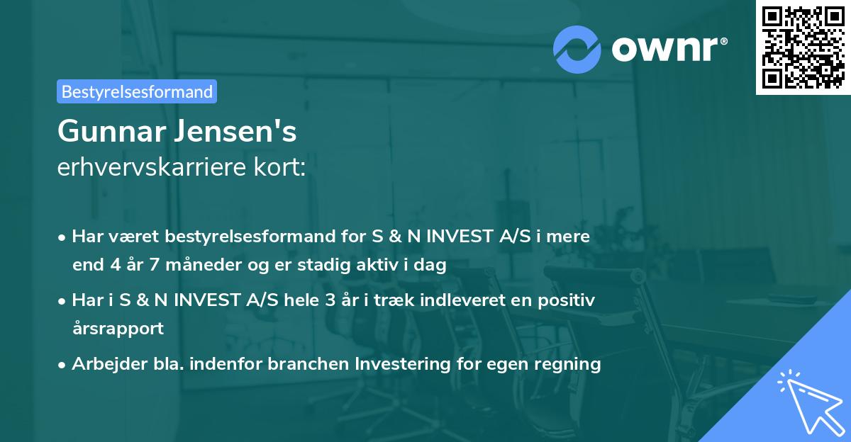 Gunnar Jensen's erhvervskarriere kort