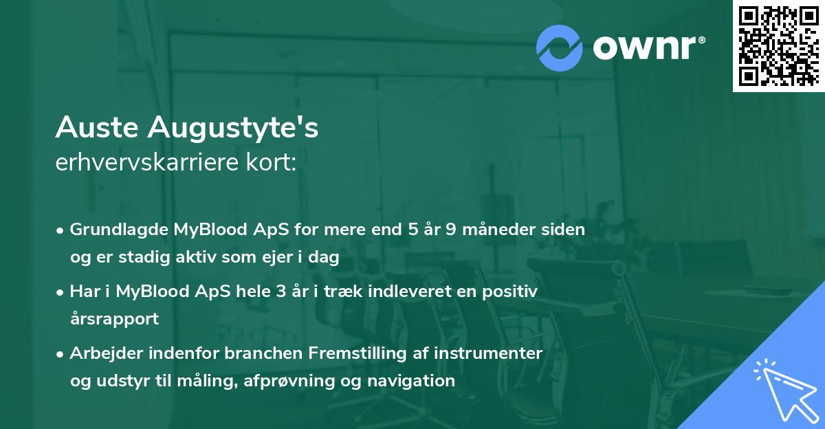 Auste Augustyte's erhvervskarriere kort