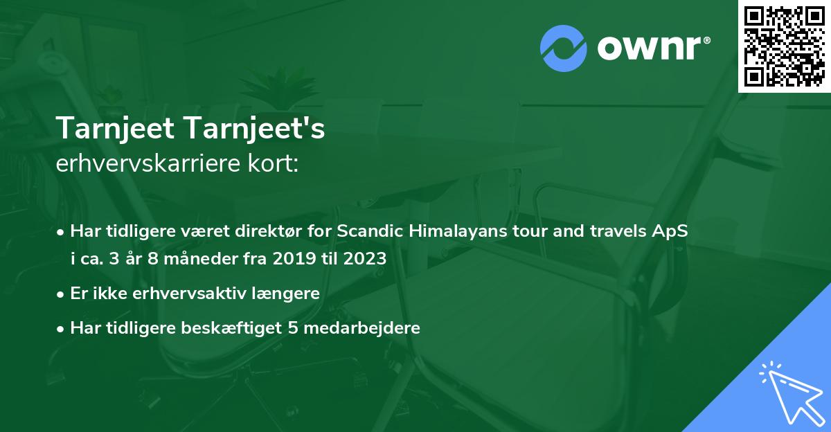 Tarnjeet Tarnjeet's erhvervskarriere kort