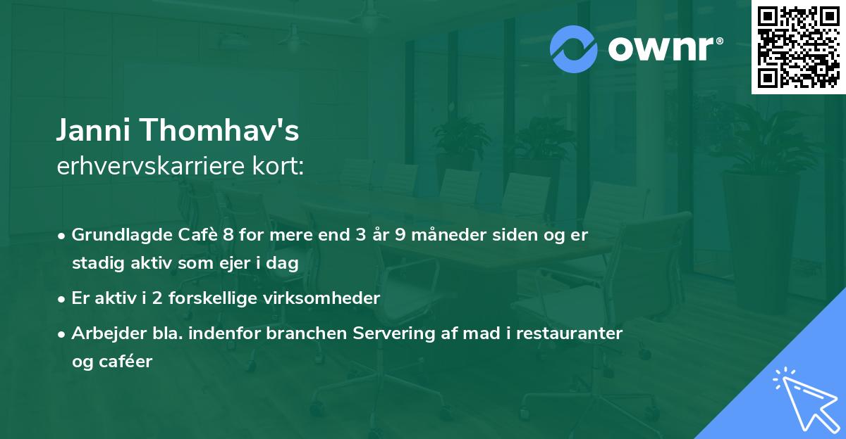 Janni Thomhav's erhvervskarriere kort