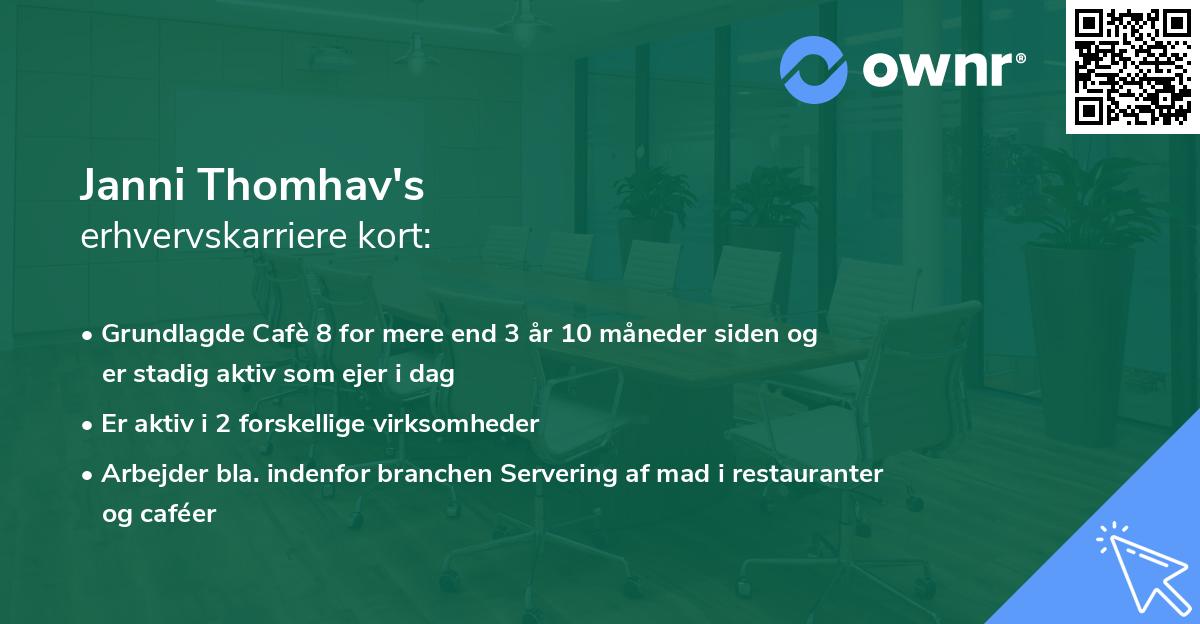 Janni Thomhav's erhvervskarriere kort