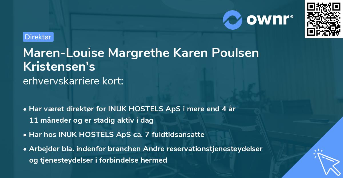 Maren-Louise Margrethe Karen Poulsen Kristensen's erhvervskarriere kort