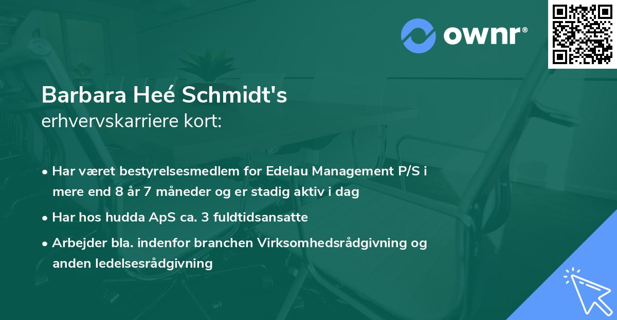 Barbara Heé Schmidt's erhvervskarriere kort