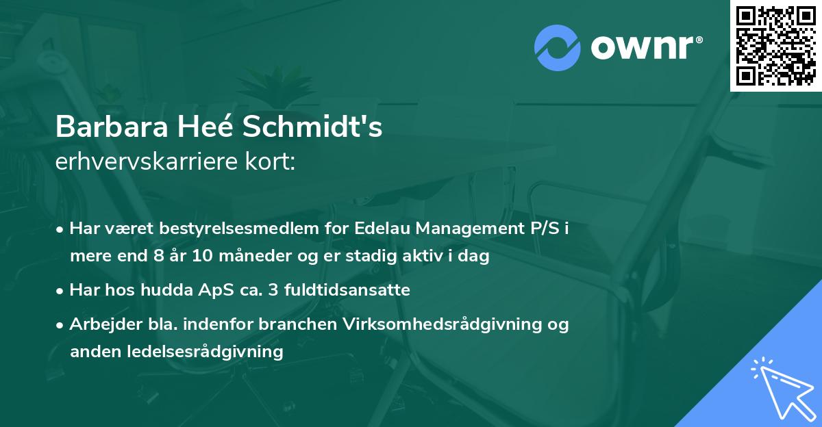 Barbara Heé Schmidt's erhvervskarriere kort