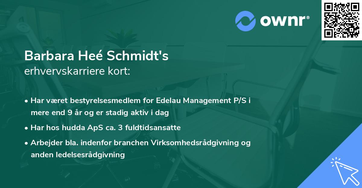 Barbara Heé Schmidt's erhvervskarriere kort