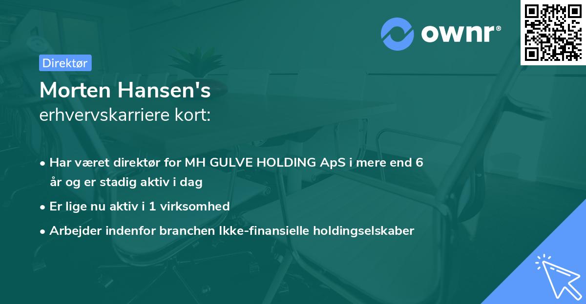 Morten Hansen's erhvervskarriere kort