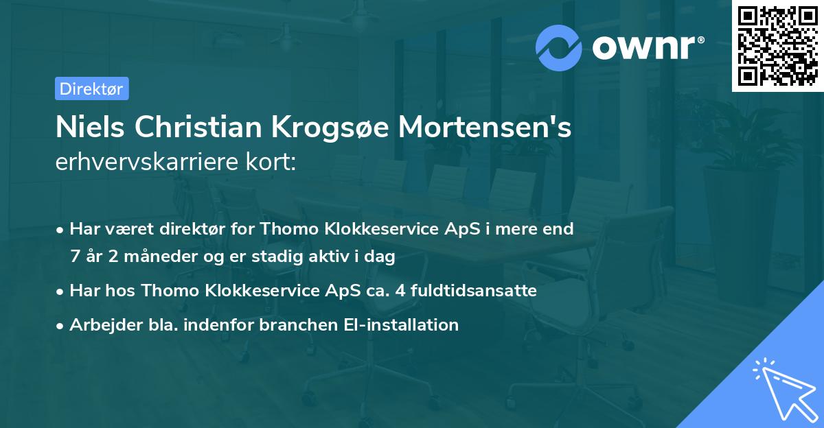 Niels Christian Krogsøe Mortensen's erhvervskarriere kort
