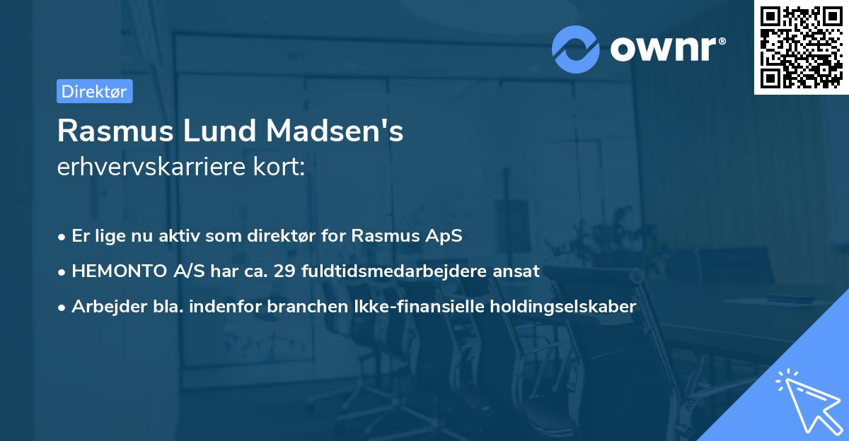 Rasmus Lund Madsen's erhvervskarriere kort
