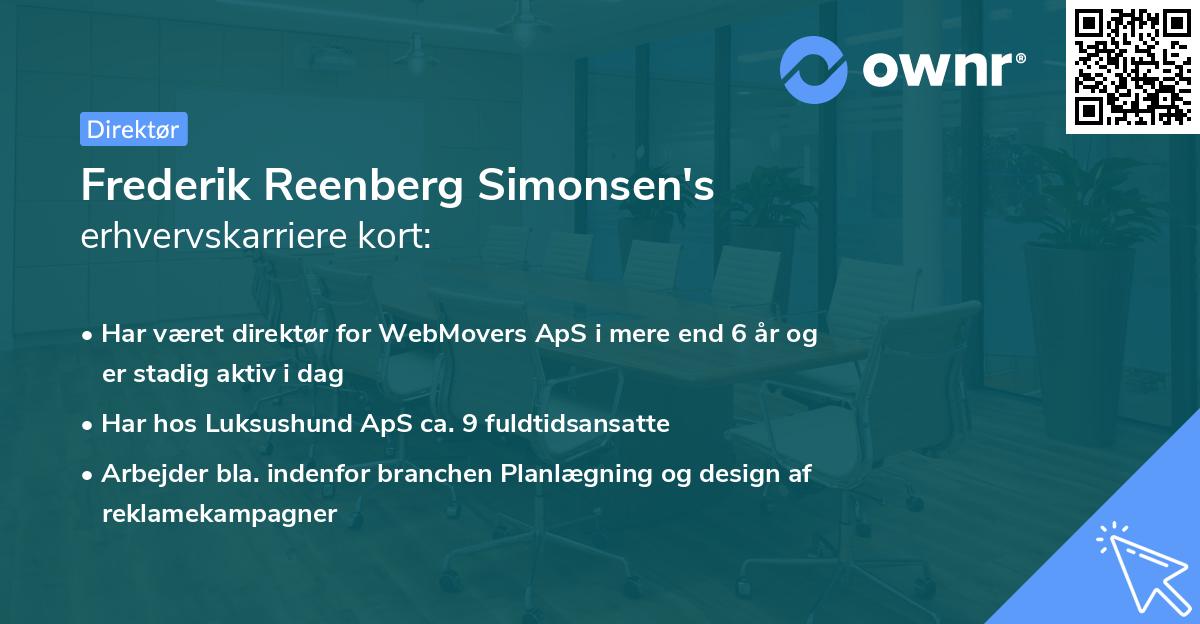 Frederik Reenberg Simonsen's erhvervskarriere kort