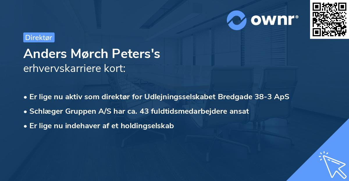 Anders Mørch Peters's erhvervskarriere kort