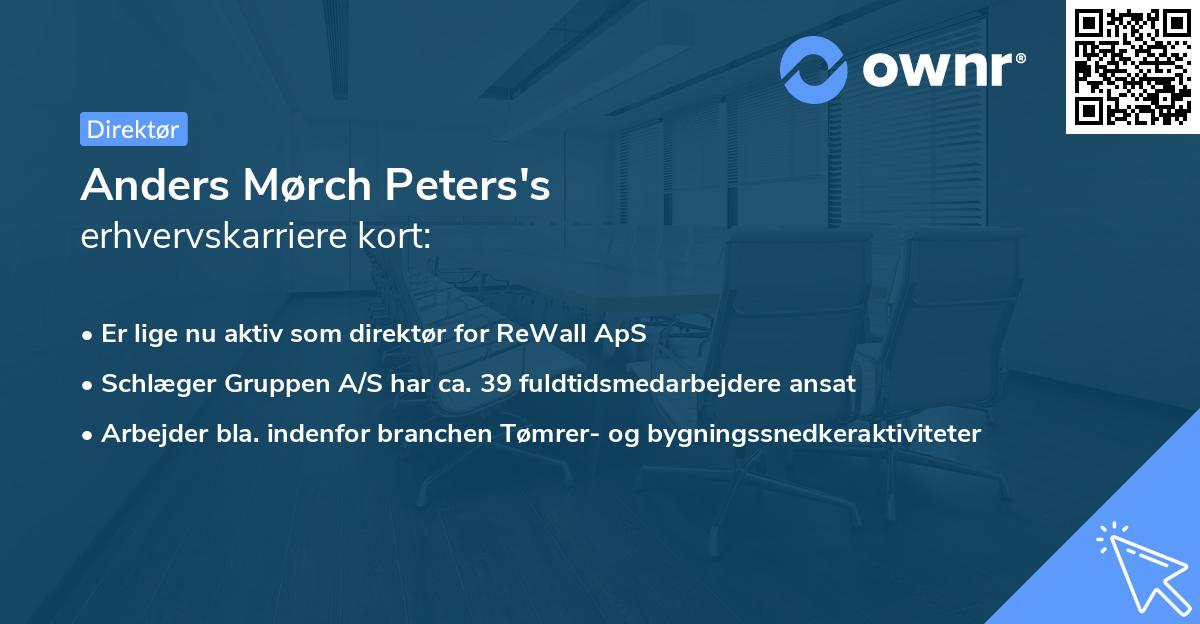 Anders Mørch Peters's erhvervskarriere kort
