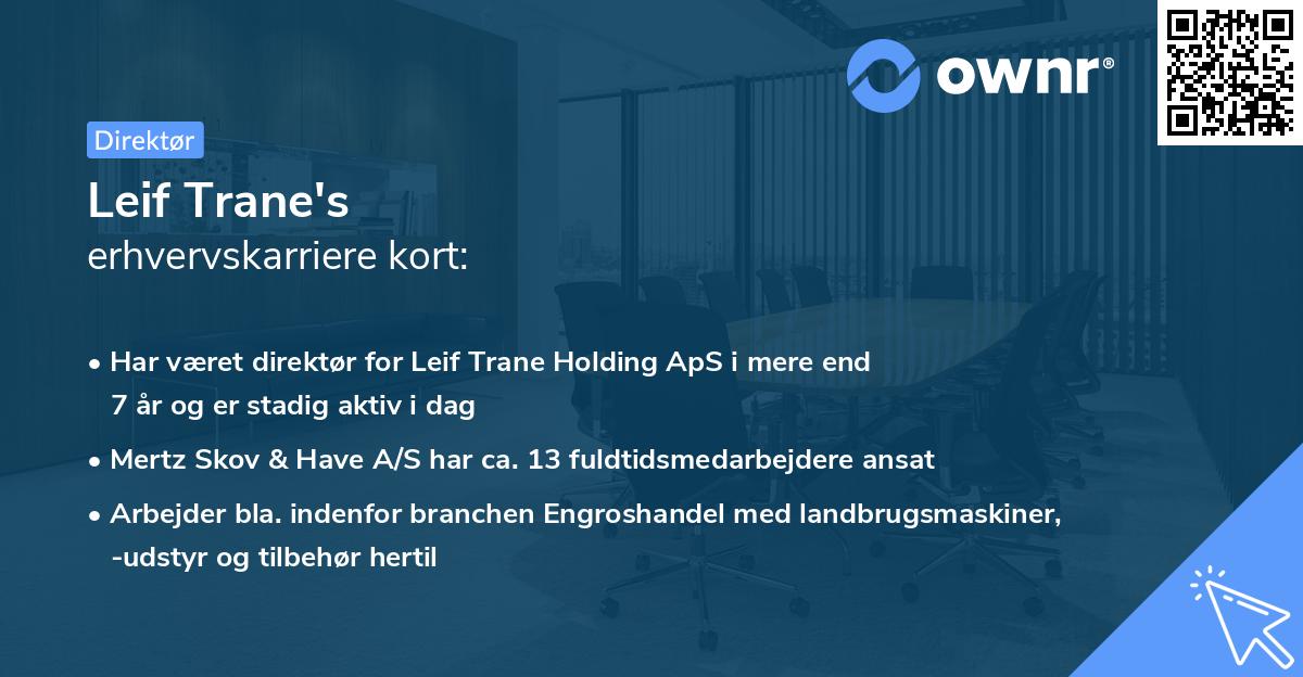 Leif Trane's erhvervskarriere kort