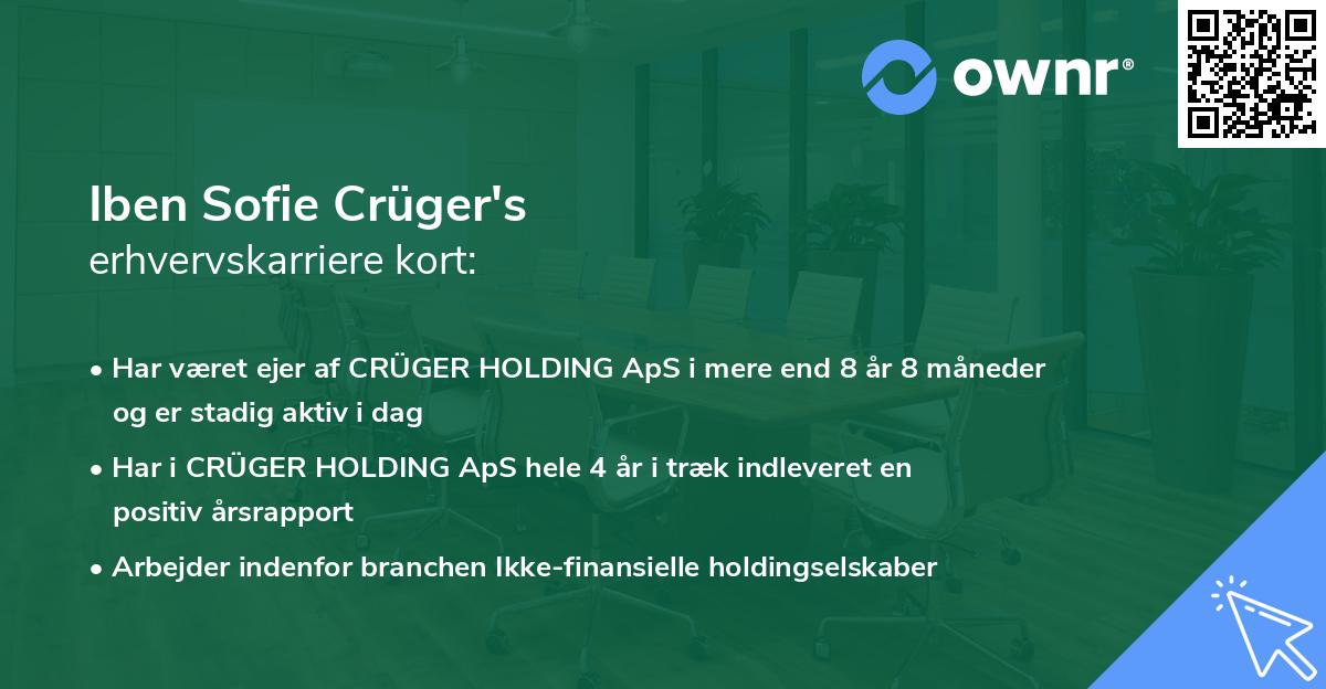 Iben Sofie Crüger's erhvervskarriere kort