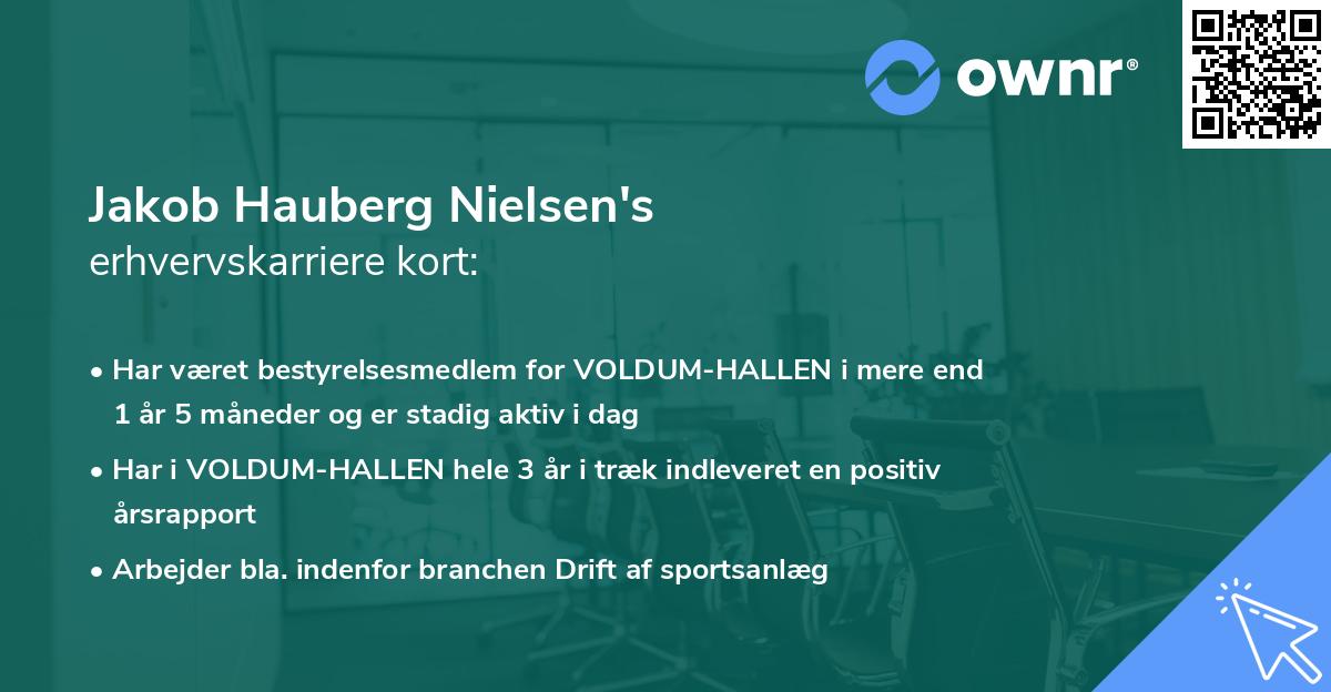 Jakob Hauberg Nielsen's erhvervskarriere kort